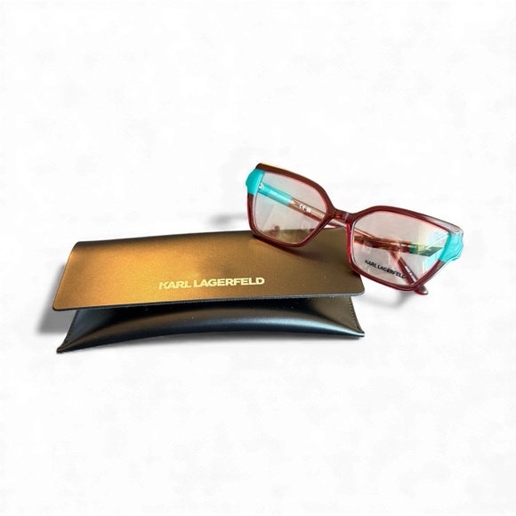 Karl Lagerfeld NWT Burgundy and Teal Women's Glasses - Picture 2 of 7
